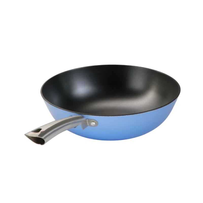 Enamel & Pre-seasoned cast iron wok - Image 3