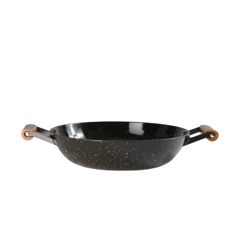 Marble Enamel Cast Iron Shallow Casserole - Image 2