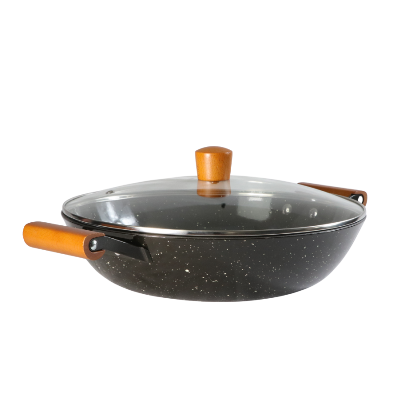 Marble Enamel Cast Iron Shallow Casserole - Image 3