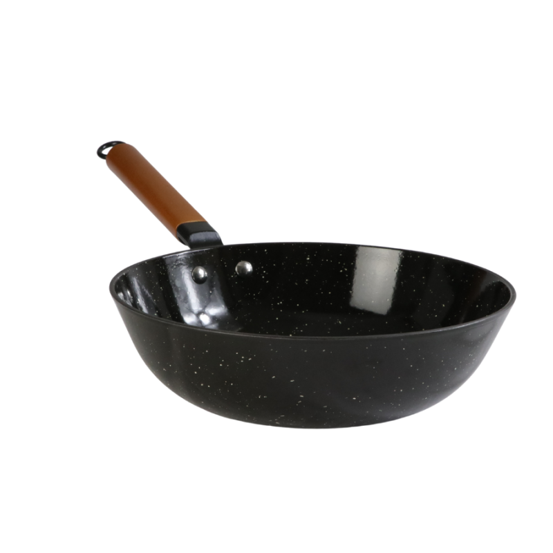 Marble Enamel Cast Iron Wok - Image 2