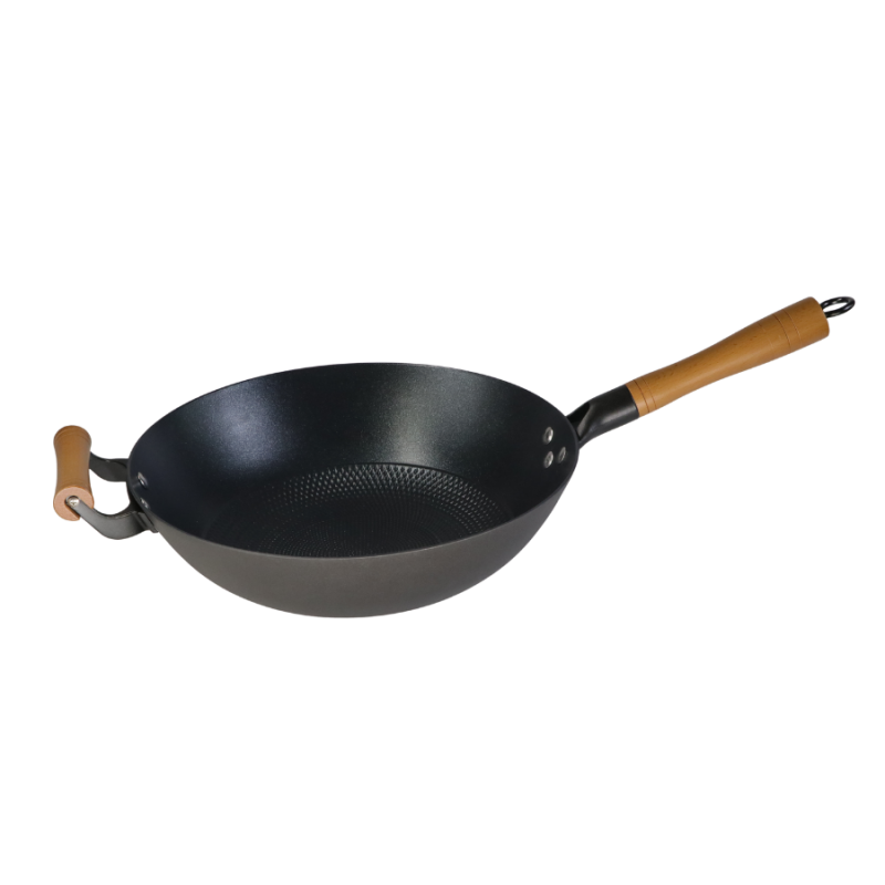 Low-fat texture enamel nonstick cast iron wok - Image 2