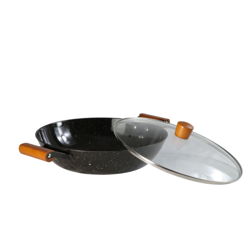 Marble Enamel Cast Iron Shallow Casserole - Image 5