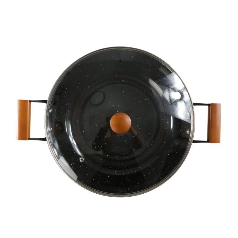 Marble Enamel Cast Iron Shallow Casserole - Image 7