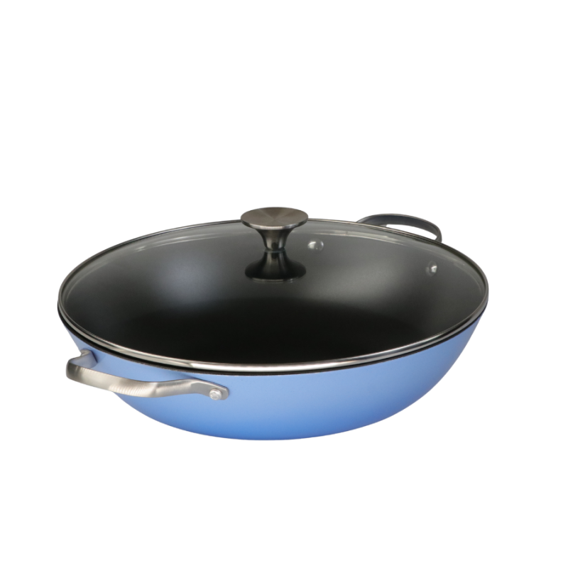 Enamel & Pre-seasoned cast iron shallow casserole - Image 4