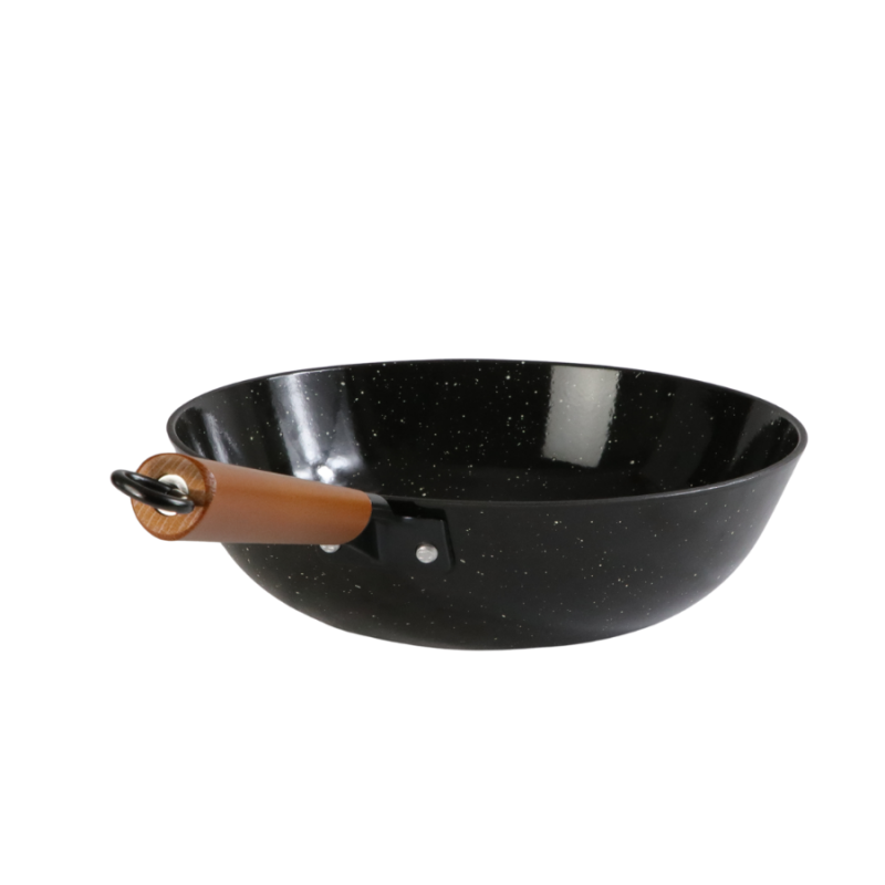 Marble Enamel Cast Iron Wok - Image 3