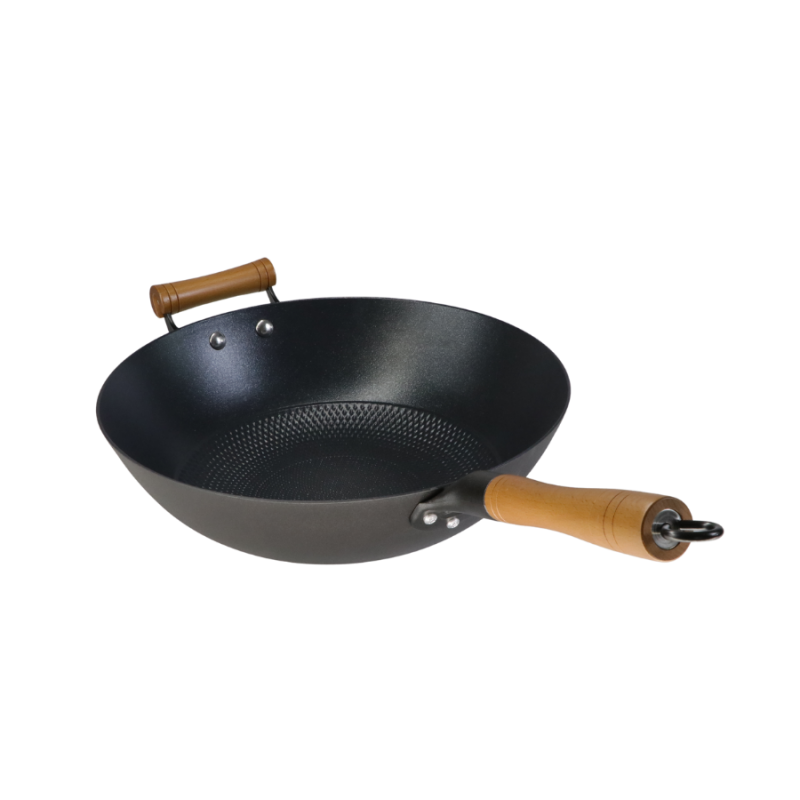 Low-fat texture enamel nonstick cast iron wok - Image 3