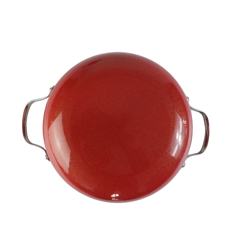 Majolica enameled cast iron Shallow Casserole - Image 3
