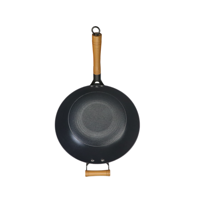 Low-fat texture enamel nonstick cast iron wok - Image 4