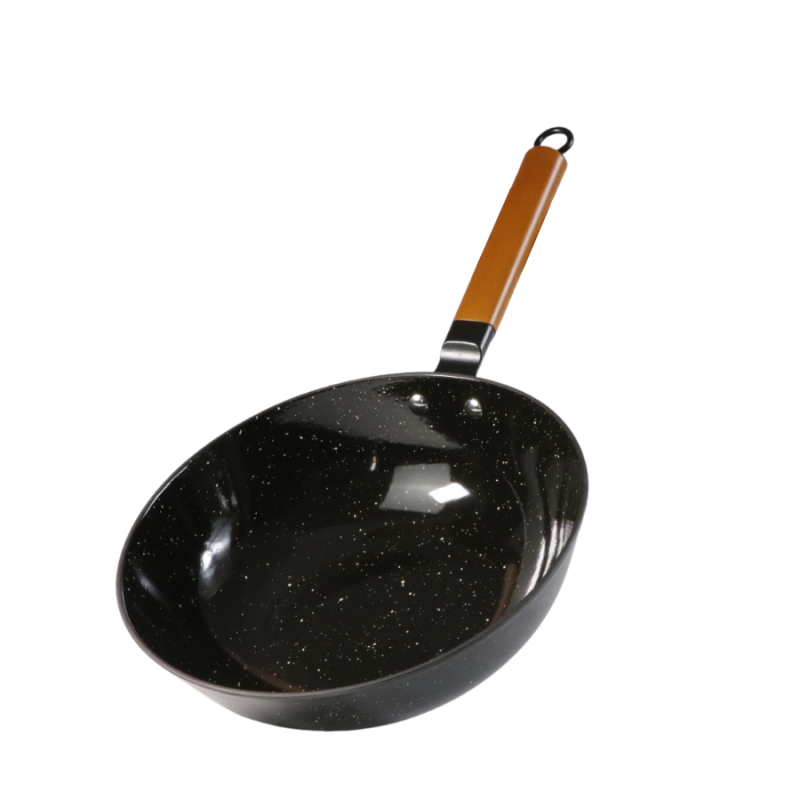 Marble Enamel Cast Iron Wok - Image 5
