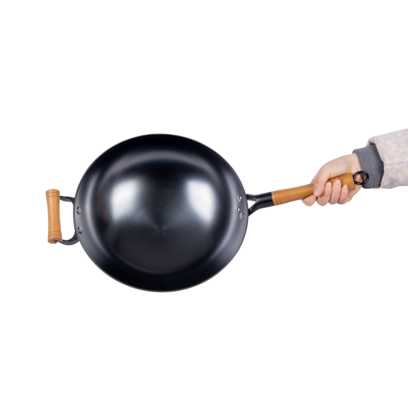 Classic nitriding cast iron wok （Round bottom) - Image 5