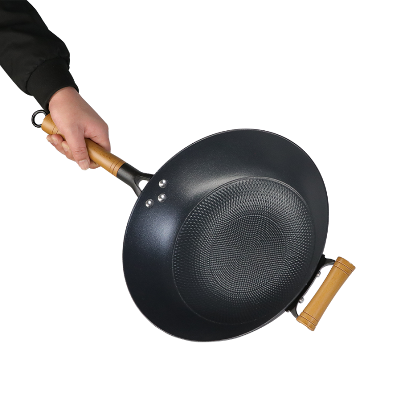 Low-fat texture enamel nonstick cast iron wok - Image 5
