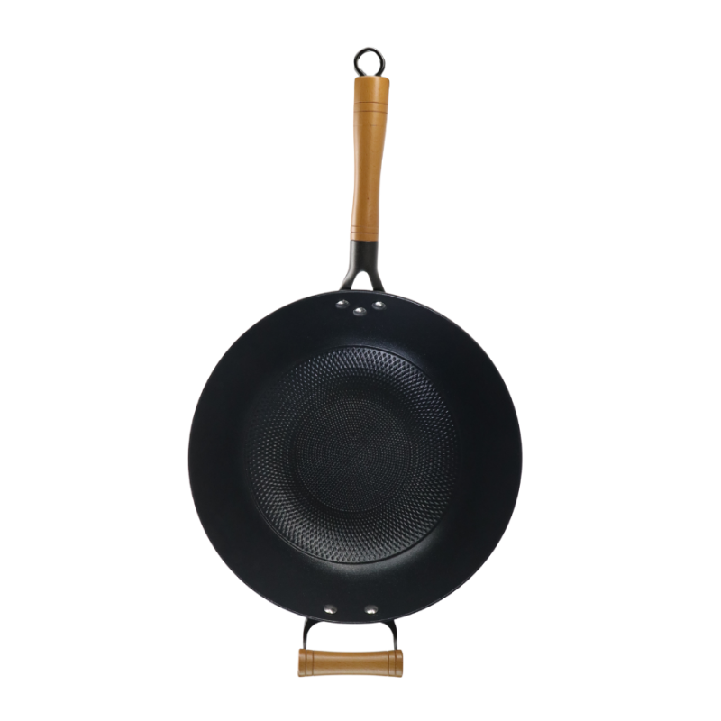 Low-fat texture enamel nonstick cast iron wok - Image 6