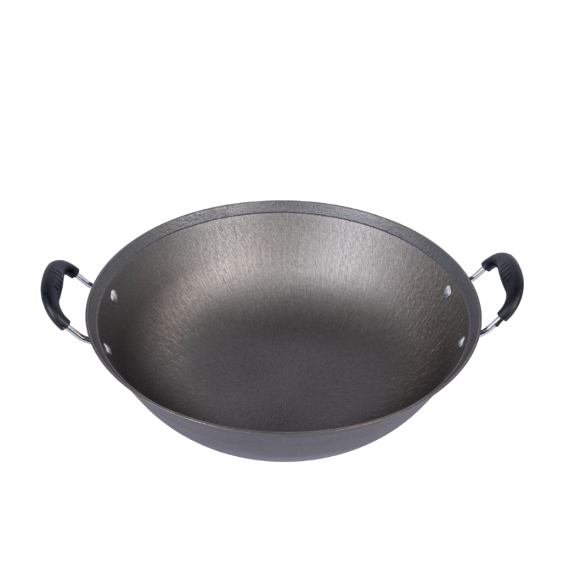 Single-side polished wok (round bottom& double handles) - Image 2