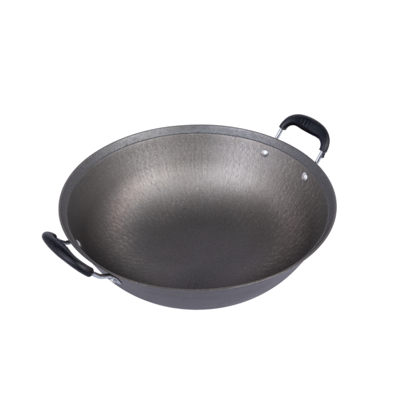 Single-side polished wok (round bottom& double handles) - Image 3