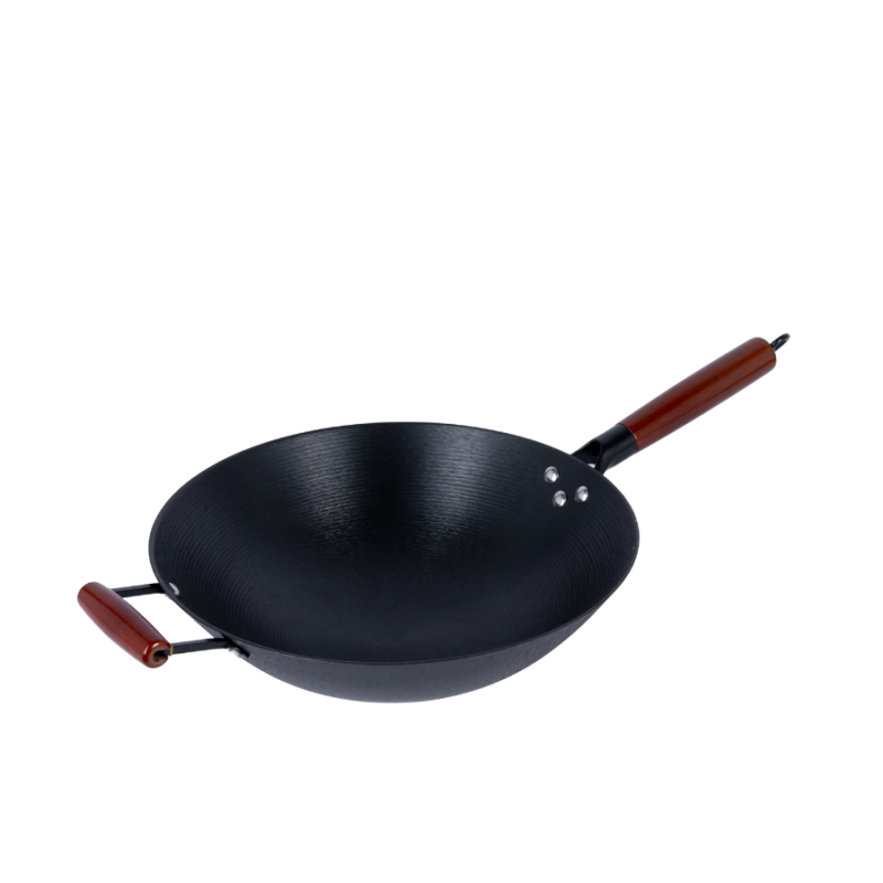 Oil pre-seasoned cast iron wok (round bottom) - Image 3