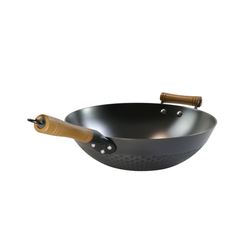 Pineapple texture cast iron wok （Round bottom) - Image 4