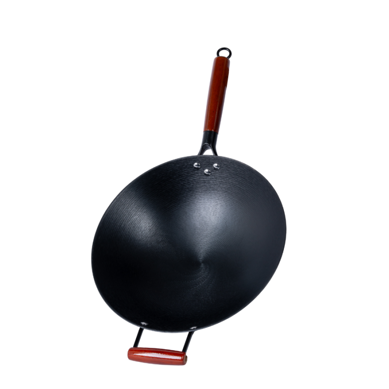 Oil pre-seasoned cast iron wok (round bottom) - Image 4