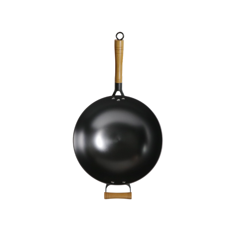 Pineapple texture cast iron wok （Round bottom) - Image 5