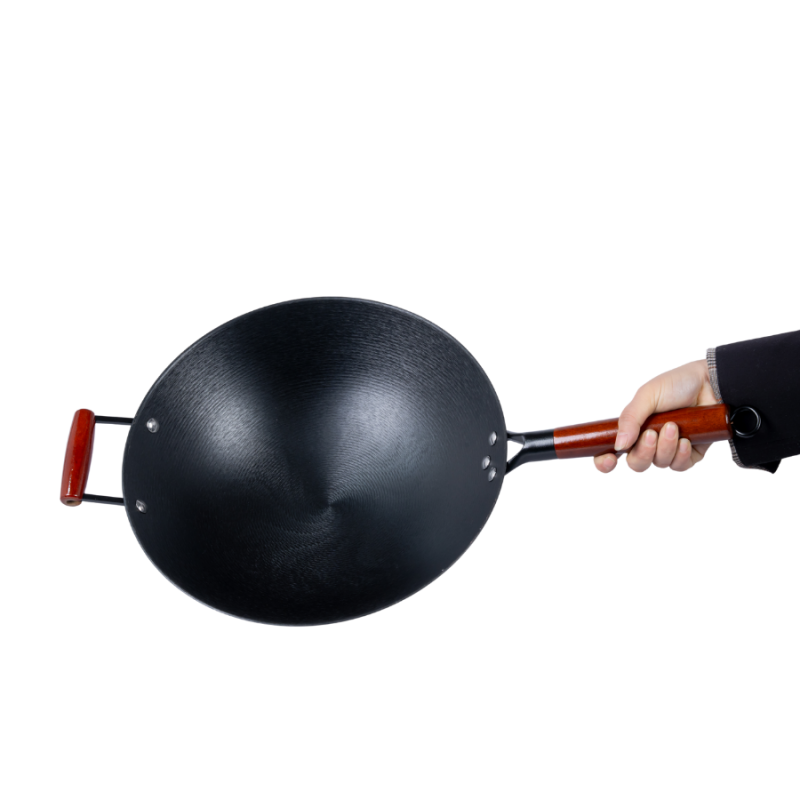 Oil pre-seasoned cast iron wok (round bottom) - Image 5