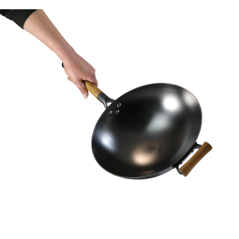 Pineapple texture cast iron wok （Round bottom) - Image 6