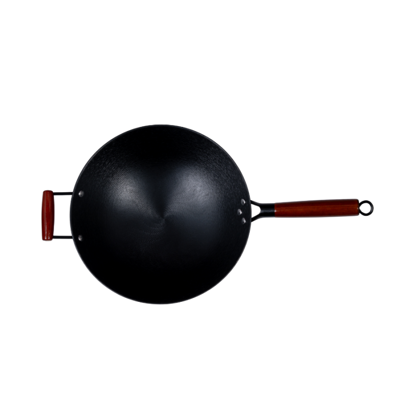 Oil pre-seasoned cast iron wok (round bottom) - Image 6