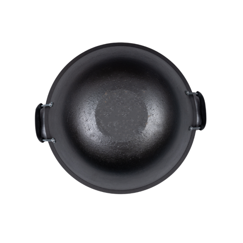 Single-side polished deep wok (round bottom& double handles) - Image 3