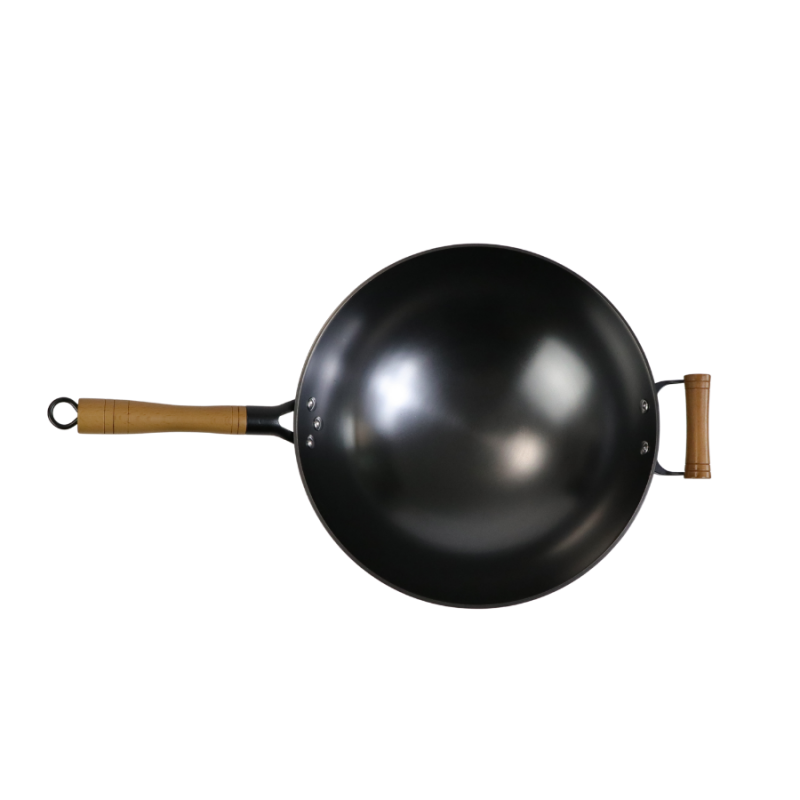 Casted word design cast iron wok  （Round bottom) - Image 6