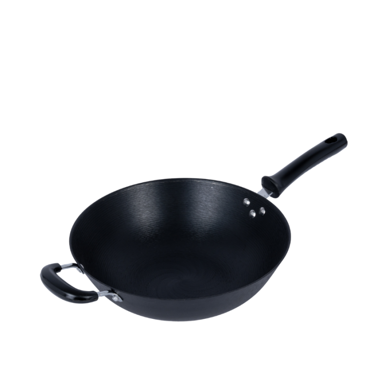 Oil pre-seasoned cast iron wok (flat bottom) - Image 3