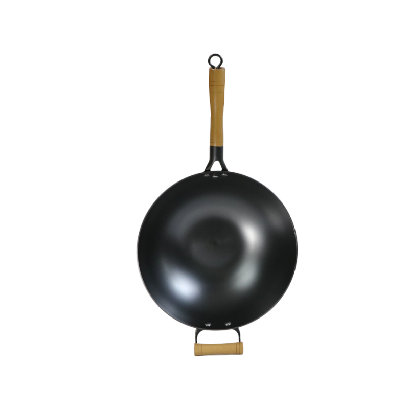 Pineapple texture cast iron wok （Flat bottom) - Image 4