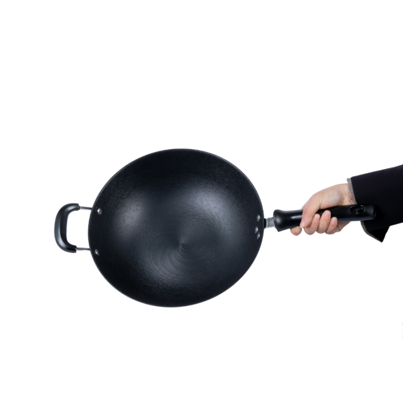 Oil pre-seasoned cast iron wok (flat bottom) - Image 6