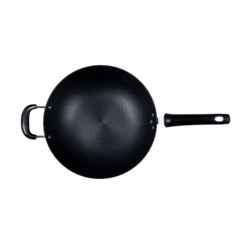 Oil pre-seasoned cast iron wok (flat bottom) - Image 7