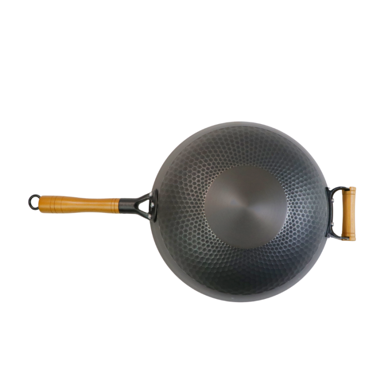 Pineapple texture cast iron wok （Flat bottom) - Image 7