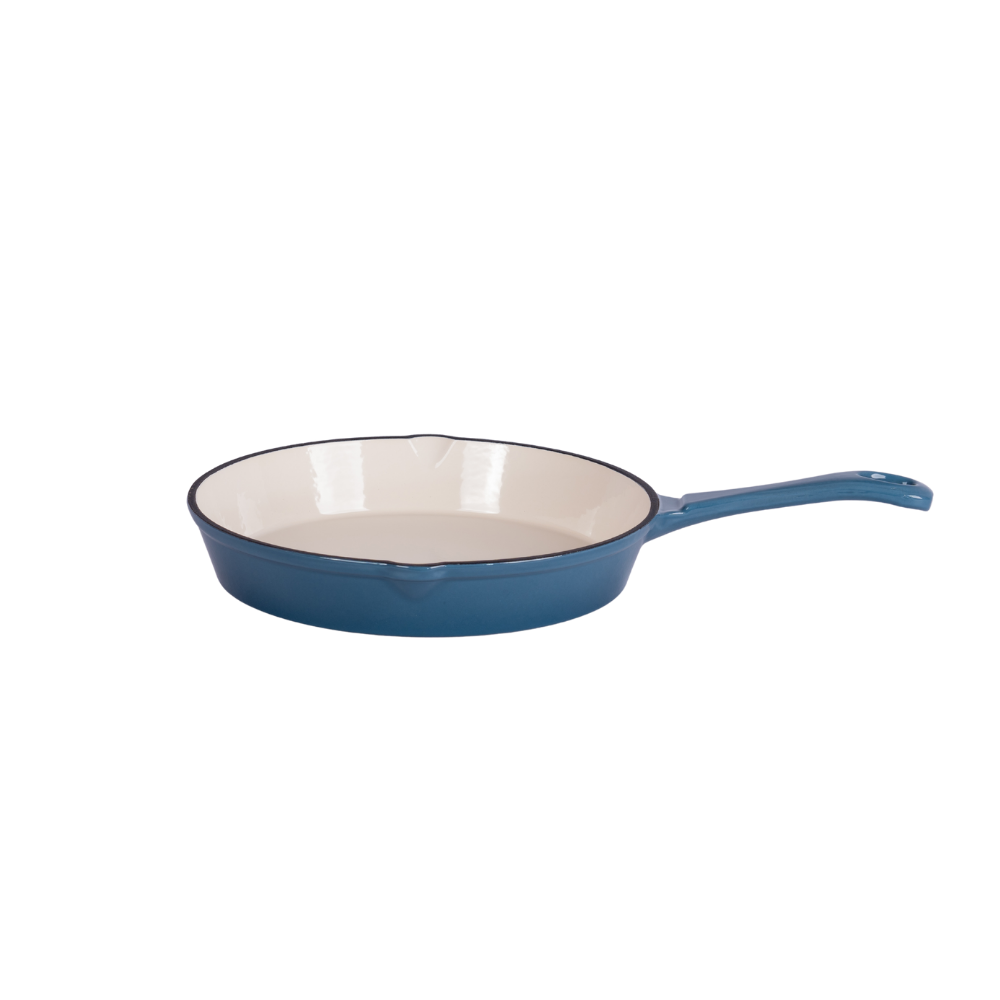 Traditional enameled cast iron skillet
