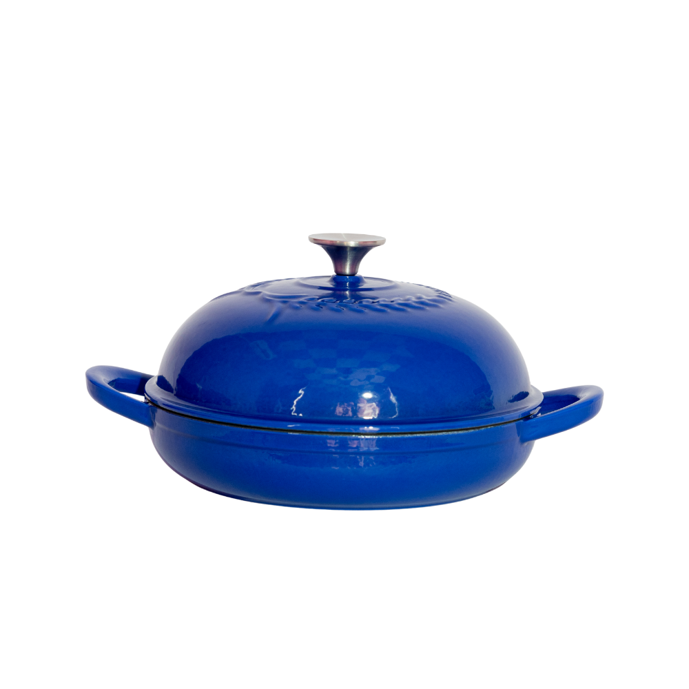 Traditional enameled cast iron bread roaster