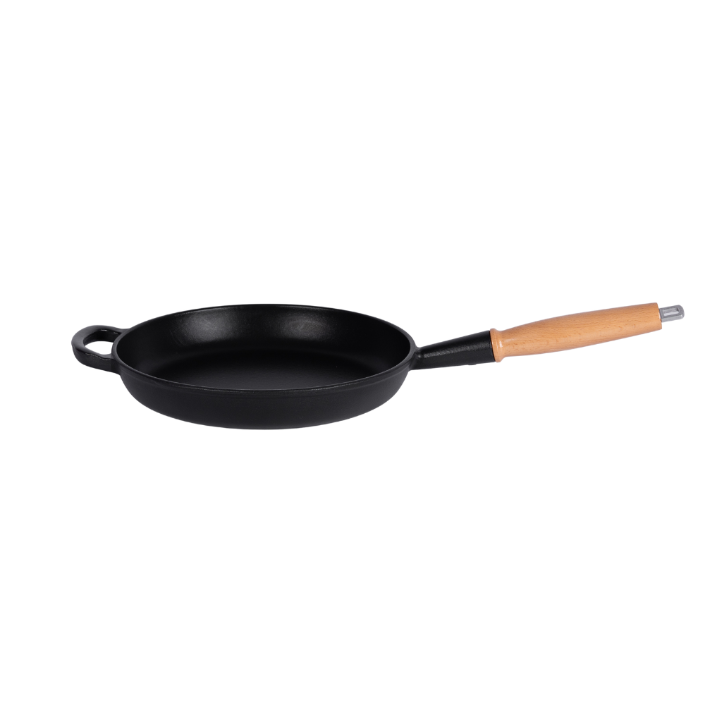Traditional enameled cast iron skillet