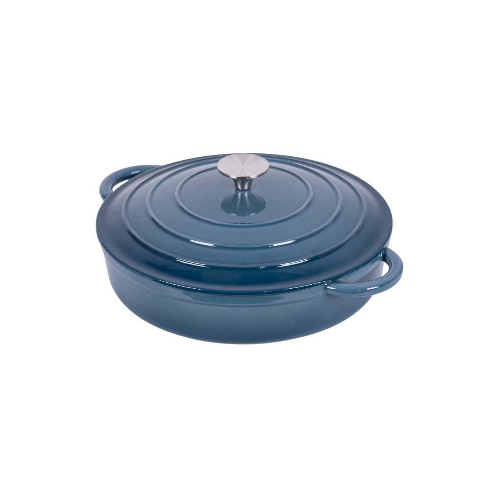 Traditional enameled cast iron shallow casserole - Image 3