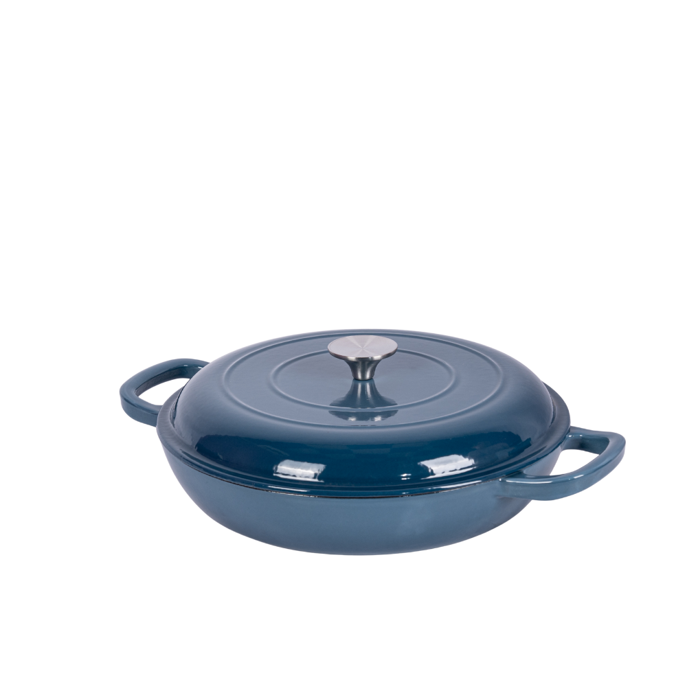 Traditional enameled cast iron shallow casserole - Image 3